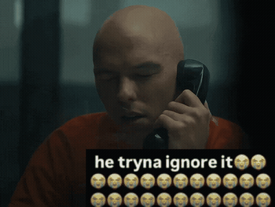 Bald Man Talking On Cell Phone He Tryna Ignore It GIF