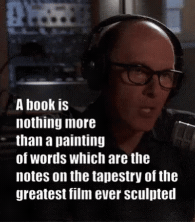 Bald Man Talking On Microphone With Headphones Glasses GIF