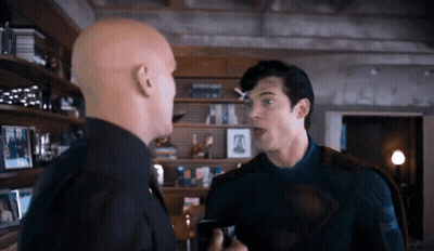 Bald Man Talking To Superman GIF