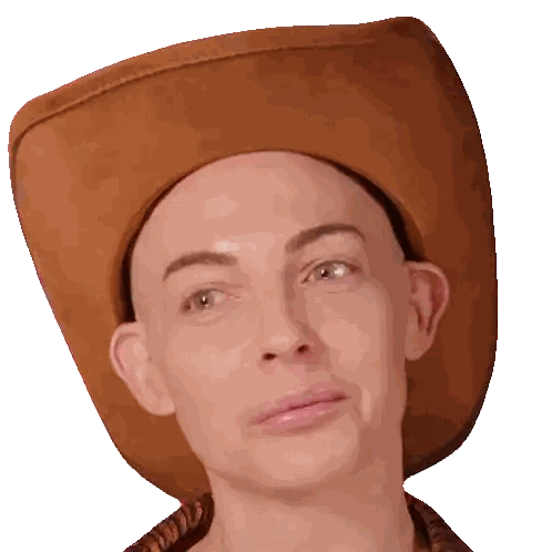 Bald Man Wearing Cowboy Hat Sticker