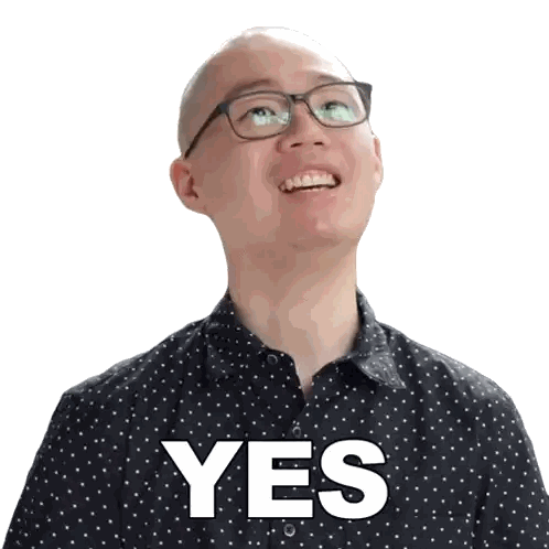 Bald Man Wearing Glasses And Polka Dot Shirt Says Yes Sticker