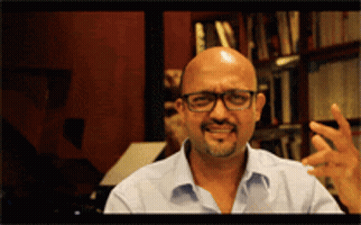 Bald Man Wearing Glasses Making Funny Face GIF