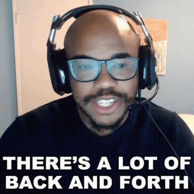 Bald Man Wearing Headphones And Glasses GIF