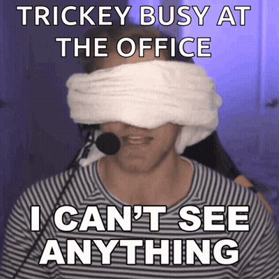 Bald Man With Bandage Saying Can't See Shit GIF