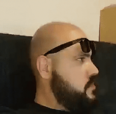 Bald Man With Beard And Sunglasses On Head GIF