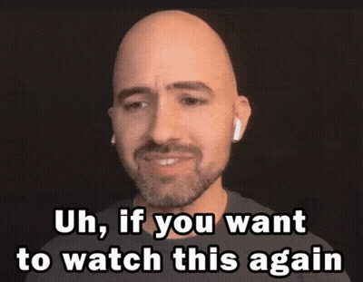 Bald Man With Beard Earbuds Uh Watch Again GIF