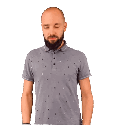 Bald Man With Beard Holding Cell Phone Sticker
