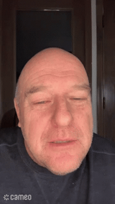 Bald Man With Beard In Black Cameo Shirt GIF