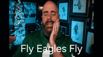 Bald Man With Beard In Green Eagles Jersey Crying GIF