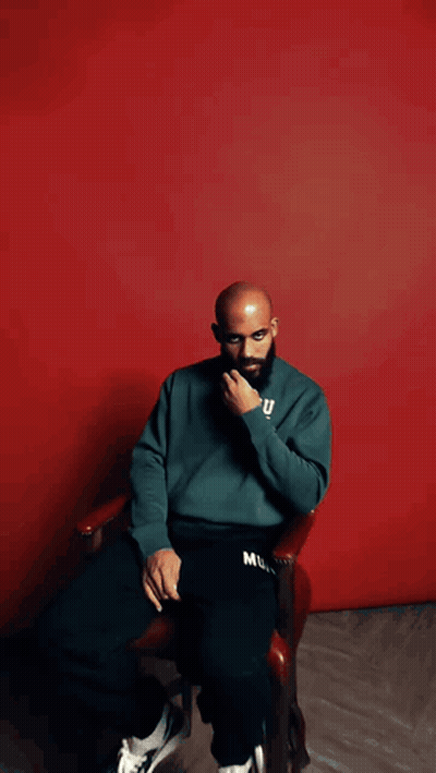 Bald Man With Beard In Green Sweater Saying U GIF