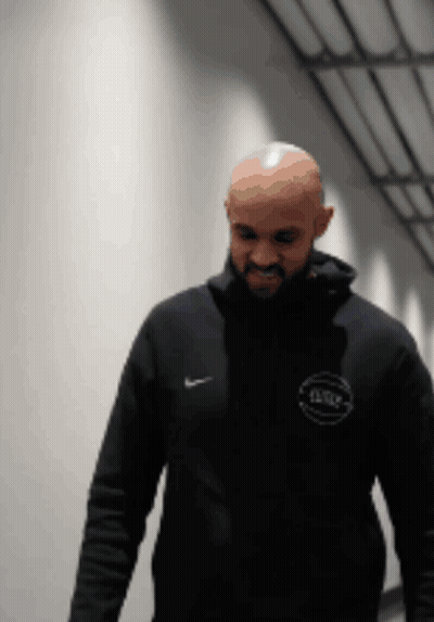 Bald Man With Beard In Nike Jacket GIF