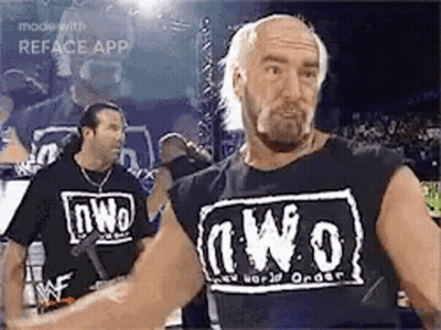 Bald Man With Beard In NWO Shirt GIF