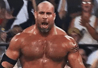 Bald Man With Beard In Wrestling Ring Mouth Open GIF