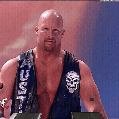 Bald Man With Beard In WWE Vest GIF