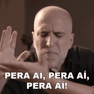 Bald Man With Beard Making Stop Gesture Saying Pera Ai GIF