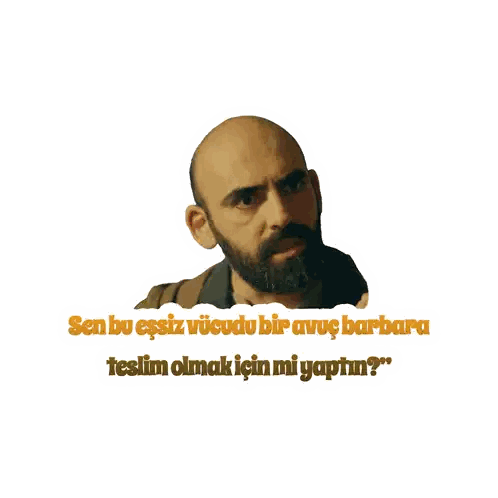 Bald Man With Beard Saying Sen Bu Eşsiz Vücut Sticker