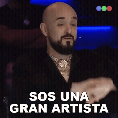 Bald Man With Beard Saying Sos Una Gran Artista GIF