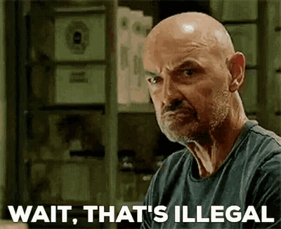 Bald Man With Beard Says Wait That's Illegal GIF