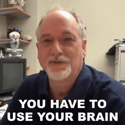 Bald Man With Beard Says You Have To Use Your Brain GIF