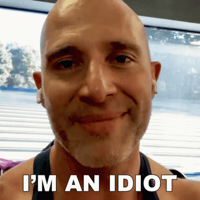Bald Man With Beard Smiling I'm An Idiot GIF