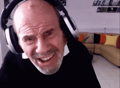 Bald Man With Beard Smiling In Headphones GIF