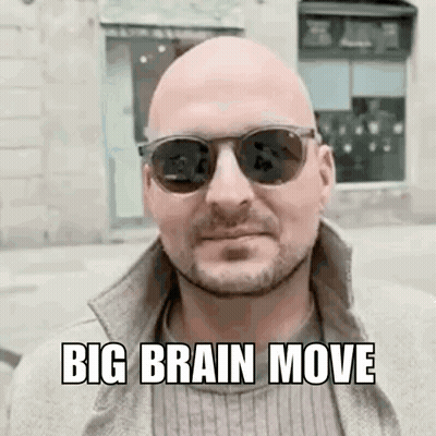 Bald Man With Beard Sunglasses Saying Big Brain Move GIF