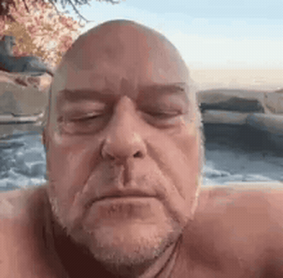 Bald Man With Beard Taking Selfie In Hot Tub GIF