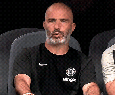Bald Man With Beard Wearing Black Bingx Shirt GIF