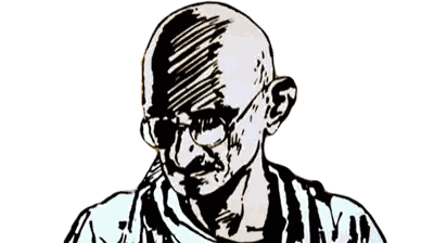 Bald Man With Glasses Sticker