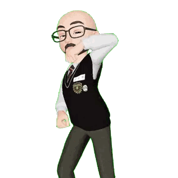 Bald Man With Glasses And Beard In Black Vest Sticker