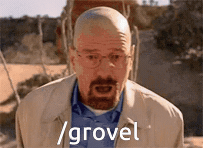 Bald Man With Glasses And Beard Saying Grovel GIF