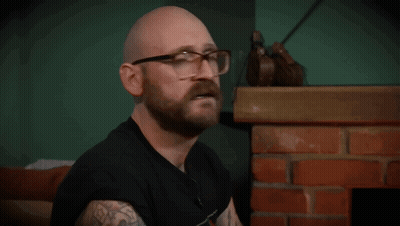 Bald Man With Glasses And Beard Says D GIF
