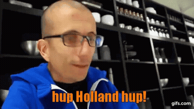 Bald Man With Glasses And Blue Jacket Hup Holland Hup GIF