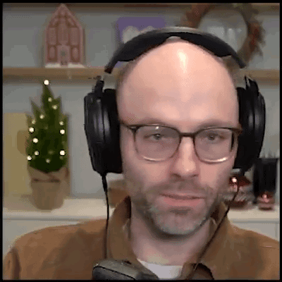 Bald Man With Glasses And Headphones GIF