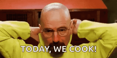 Bald Man With Glasses And Mustache Says Today We Cook GIF