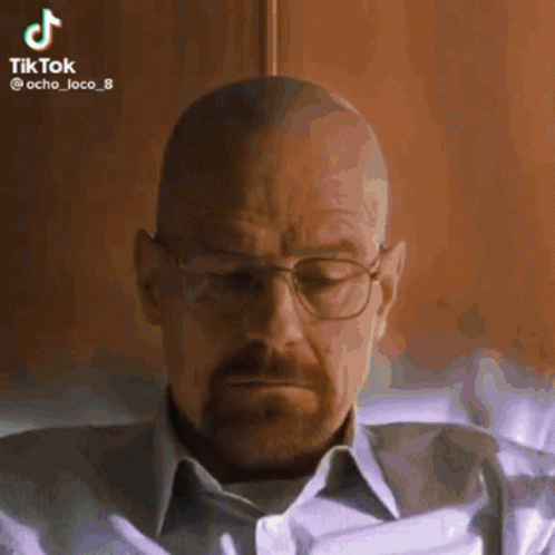 Bald Man With Glasses And White Shirt TikTok Account GIF