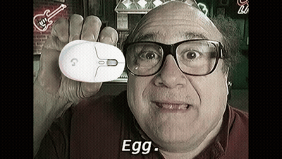 Bald Man With Glasses Holding Mouse Saying Egg GIF