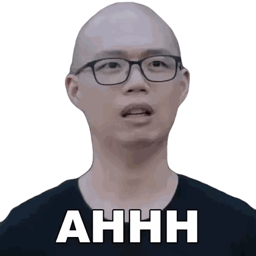 Bald Man With Glasses Saying Ahhh Sticker