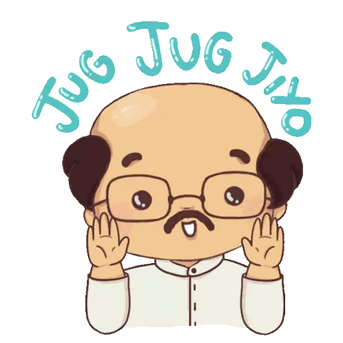 Bald Man With Glasses Saying Jug Jug Jiyo Sticker