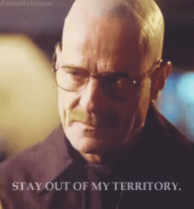 Bald Man With Glasses Saying Stay Out Of My Territory GIF
