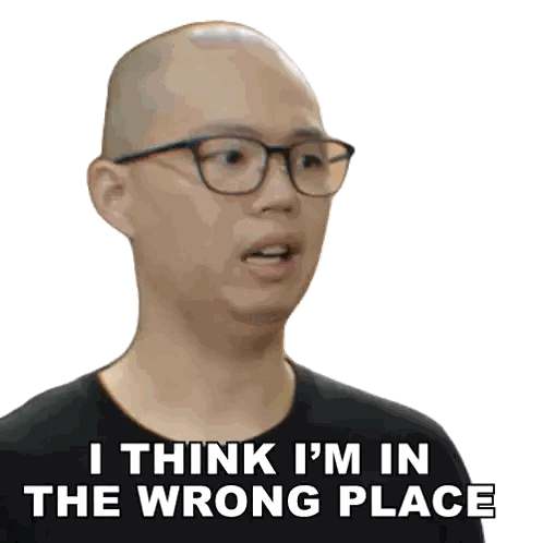 Bald Man With Glasses Saying Wrong Place Sticker