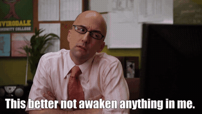 Bald Man With Glasses Says This Better Not Awaken Anything In Me GIF