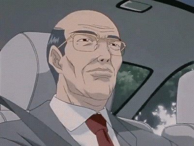 Bald Man With Glasses Sitting In Car GIF