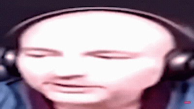 Bald Man With Headphones Making Face GIF