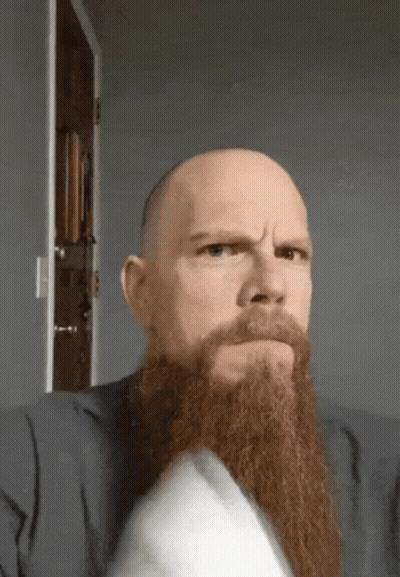 Bald Man With Long Beard Angry GIF