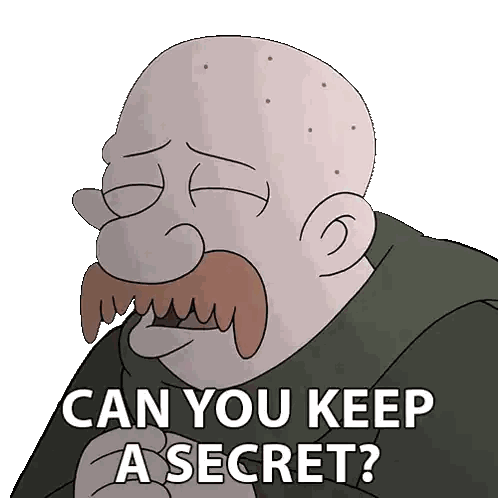 Bald Man With Mustache Asking To Keep Secret Sticker
