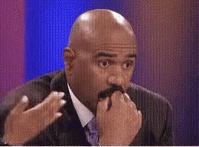Bald Man With Mustache Covering Mouth GIF