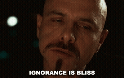 Bald Man With Mustache Ignorance Is Bliss GIF