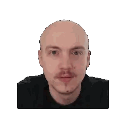 Bald Man With Mustache In Black Shirt Sticker
