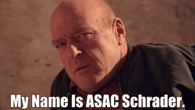 Bald Man With My Name Is Asac Schrader GIF